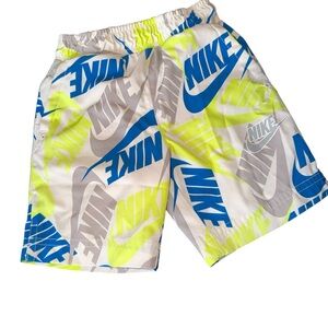 Vibrant Nike Logo Print Elastic Waist Boys Swim Shorts sz 4T Pre-Loved